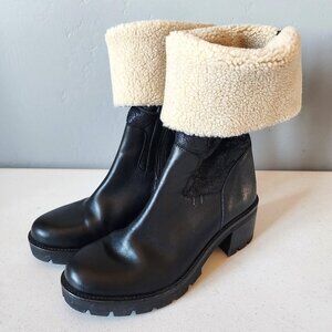 Manas faux shearling leather fold over boots